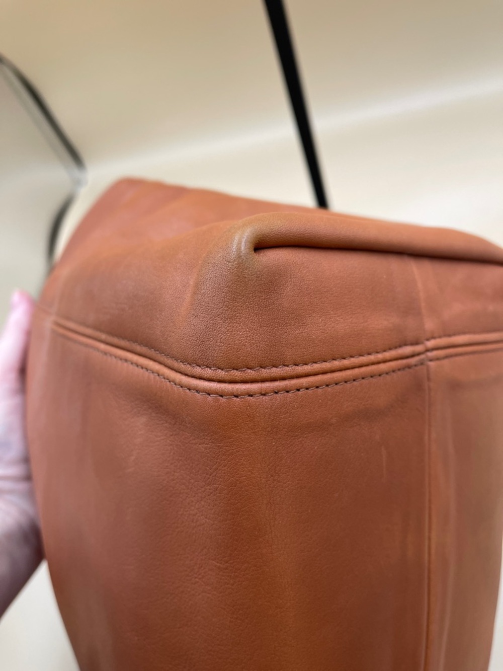 Vintage Coach Leather Tote Bag in Warm Tan Classic Style Small Tote - Picture 6 of 9